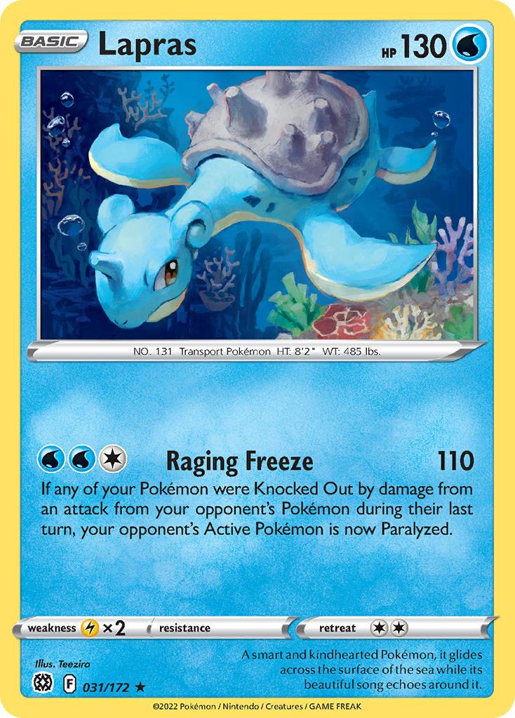 2022 Pokemon Trading Card Game Brilliant Stars Price List 031 Lapras