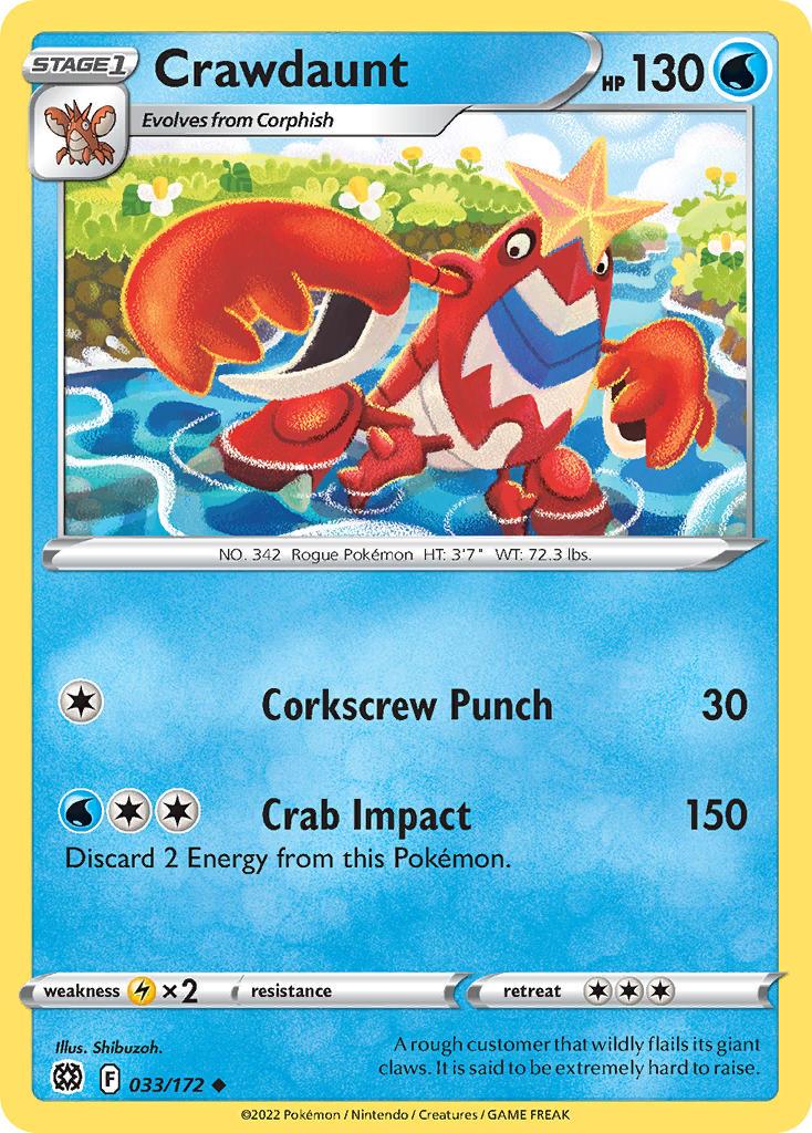 2022 Pokemon Trading Card Game Brilliant Stars Price List 033 Crawdaunt