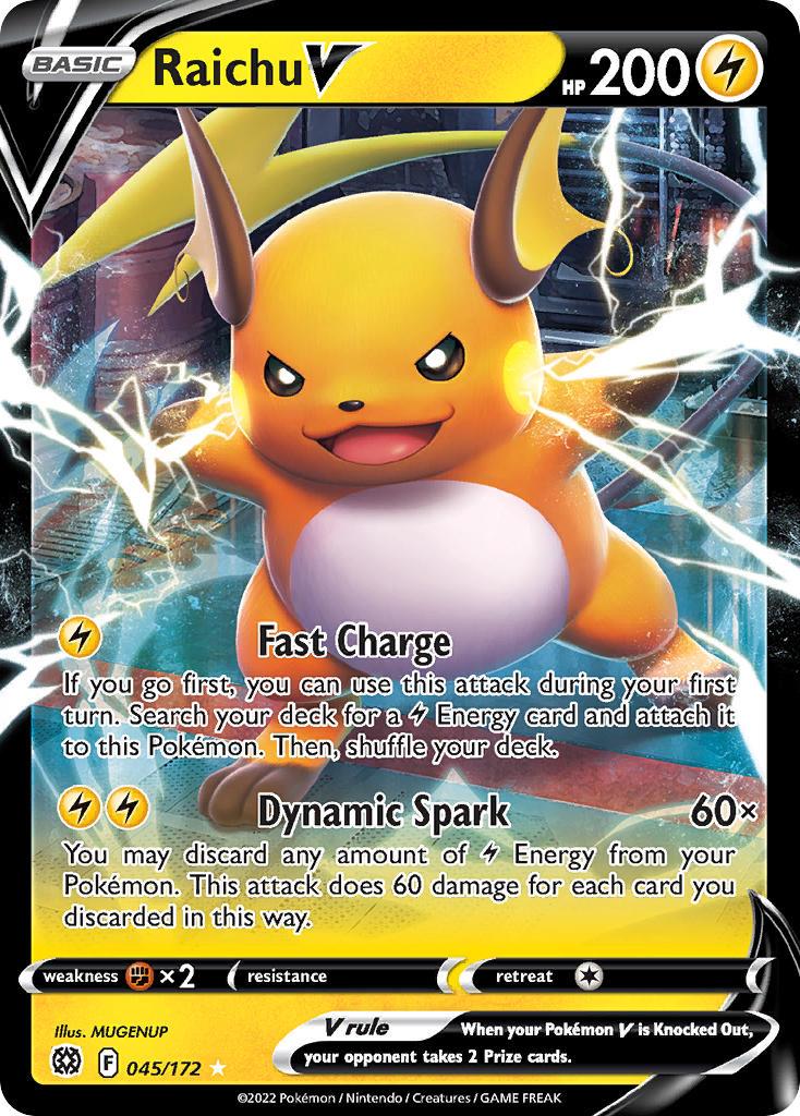 2022 Pokemon Trading Card Game Brilliant Stars Price List 045 Raichu V