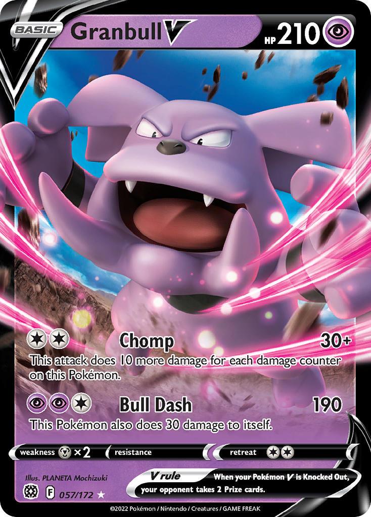 2022 Pokemon Trading Card Game Brilliant Stars Price List 057 Granbull V