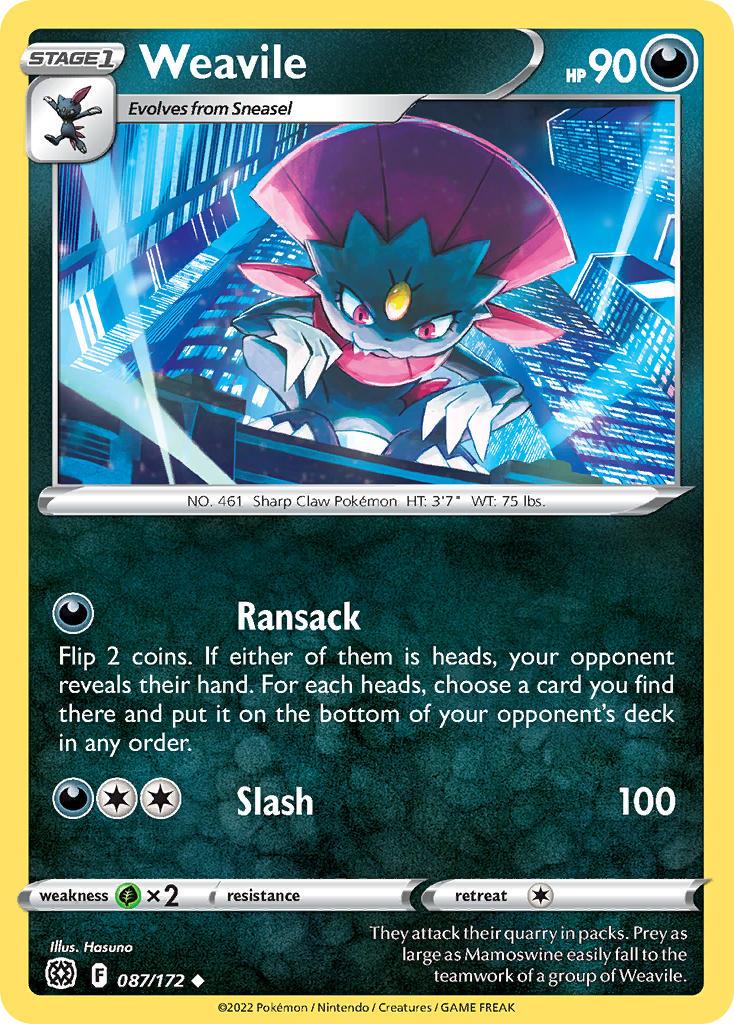 2022 Pokemon Trading Card Game Brilliant Stars Price List 087 Weavile