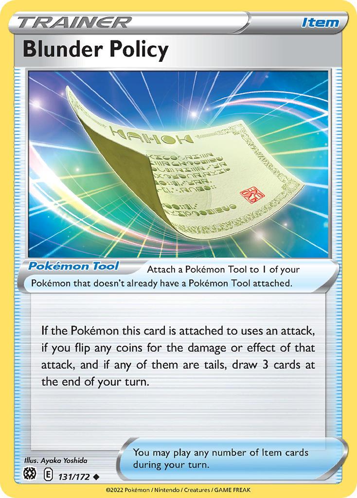 2022 Pokemon Trading Card Game Brilliant Stars Price List 131 Blunder Policy