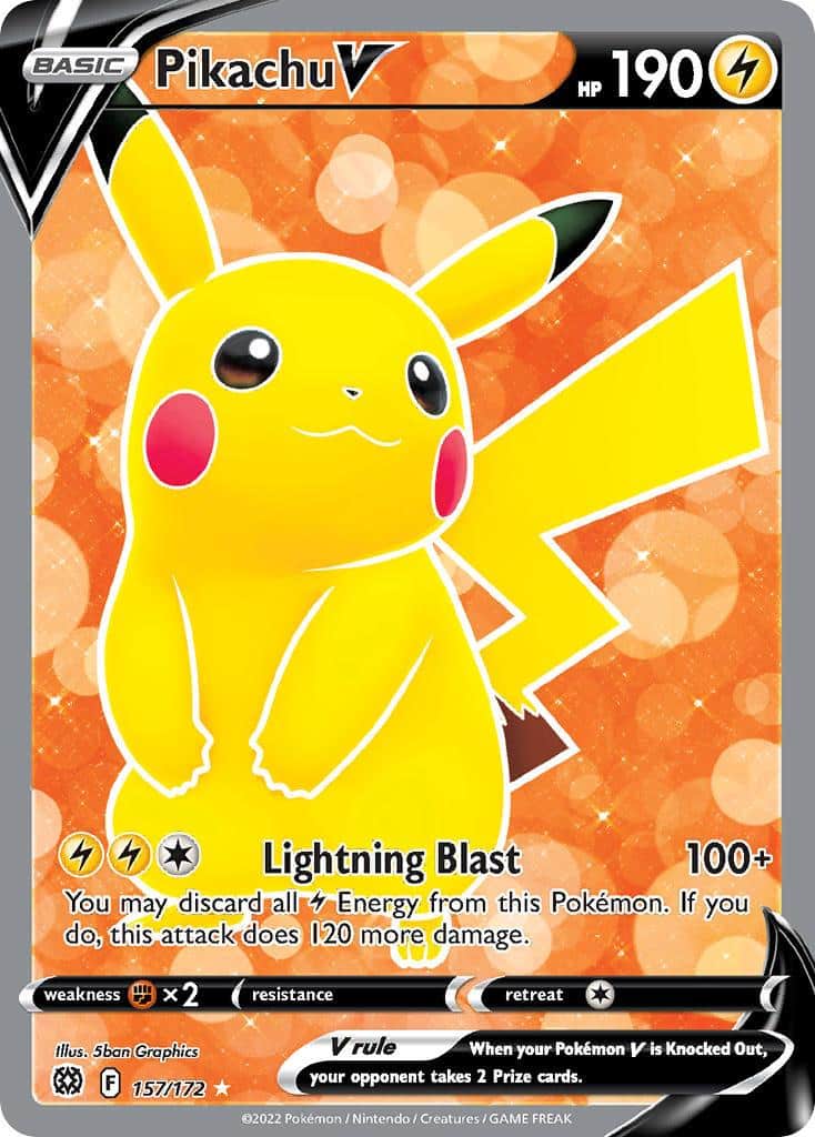 2022 Pokemon Trading Card Game Brilliant Stars Price List 157 Pikachu V