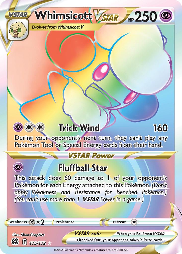 2022 Pokemon Trading Card Game Brilliant Stars Price List 175 Whimsicott V Star