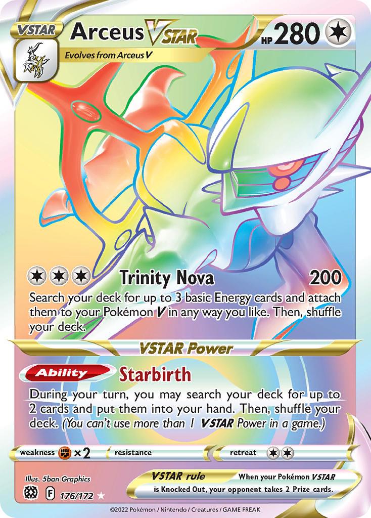 2022 Pokemon Trading Card Game Brilliant Stars Price List 176 Arceus V Star