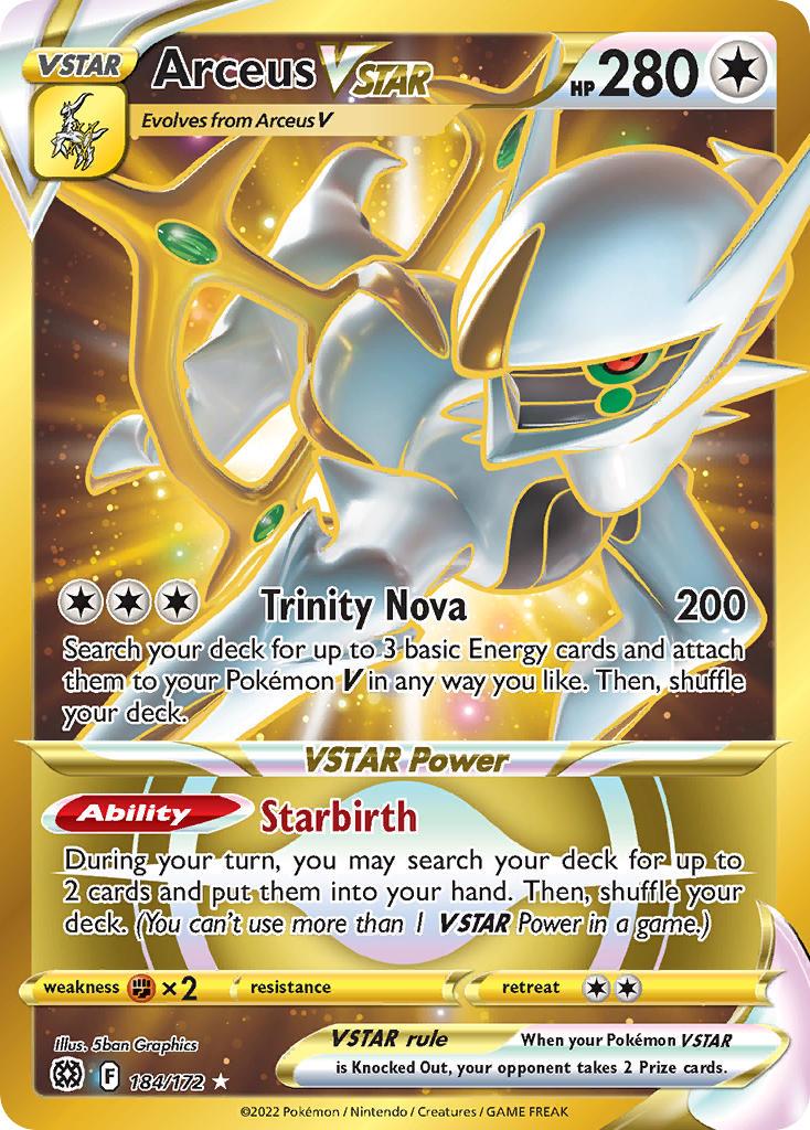 2022 Pokemon Trading Card Game Brilliant Stars Price List 184 Arceus V Star