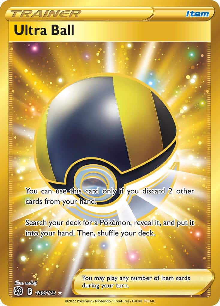 2022 Pokemon Trading Card Game Brilliant Stars Price List 186 Ultra Ball