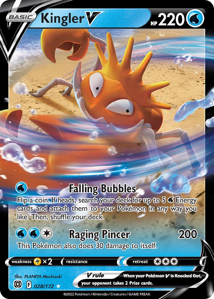 2022 Pokemon Trading Card Game Brilliant Stars Set List 028 Kingler V