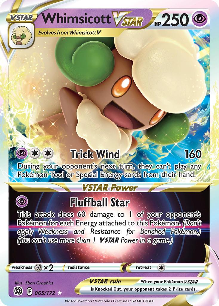 2022 Pokemon Trading Card Game Brilliant Stars Set List 065 Whimsicott V Star