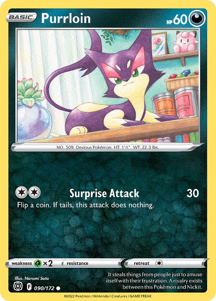 2022 Pokemon Trading Card Game Brilliant Stars Set List 090 Purrloin