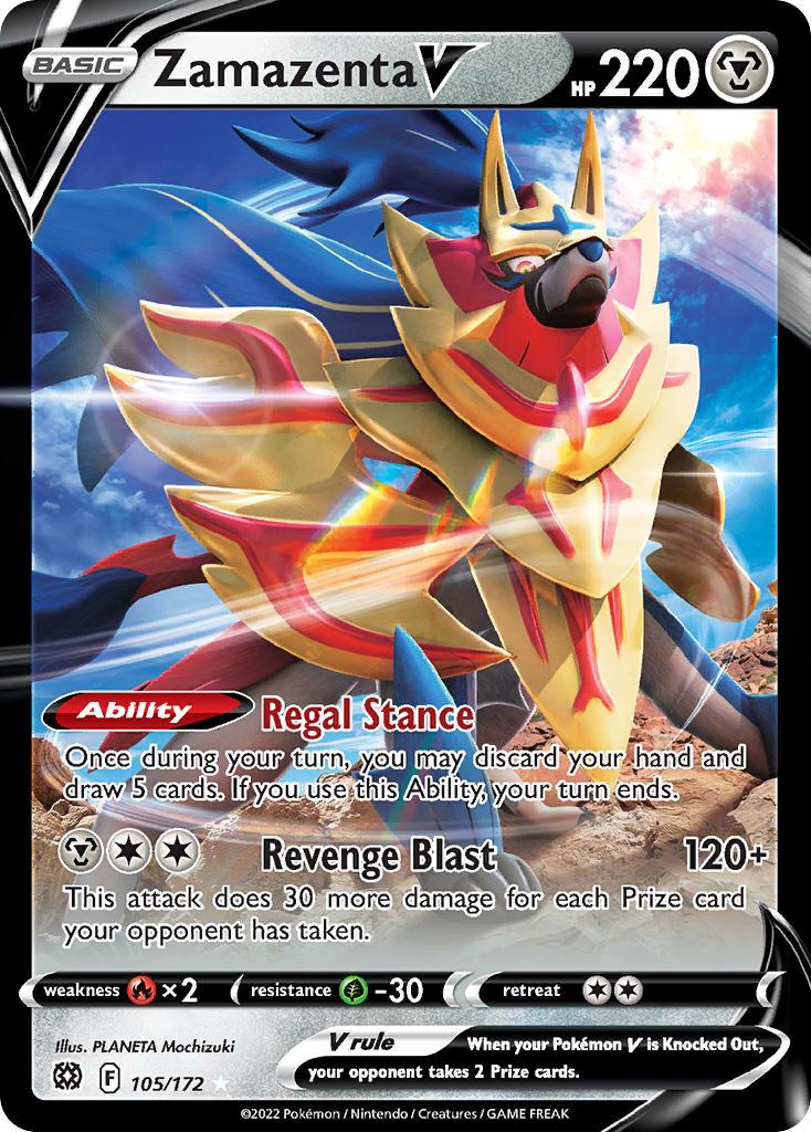 2022 Pokemon Trading Card Game Brilliant Stars Set List 105 Zamazenta V