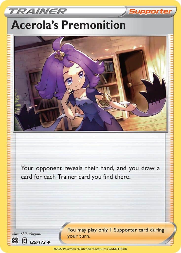 2022 Pokemon Trading Card Game Brilliant Stars Set List 129 Acerolas Premonition