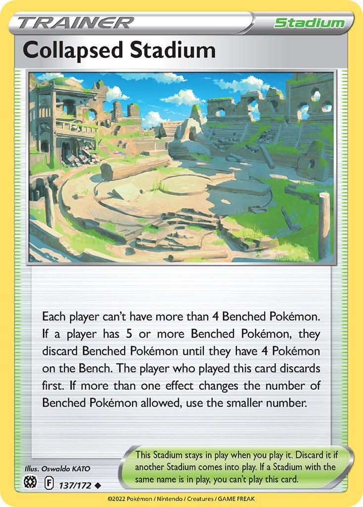 2022 Pokemon Trading Card Game Brilliant Stars Set List 137 Collapsed Stadium