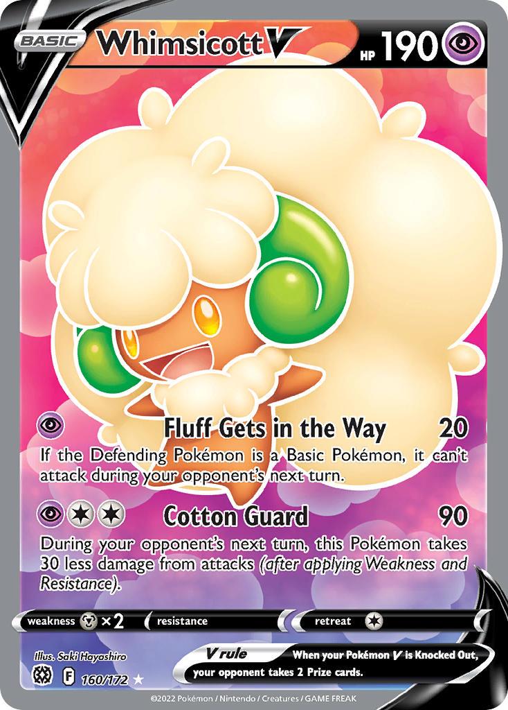 2022 Pokemon Trading Card Game Brilliant Stars Set List 160 Whimsicott V