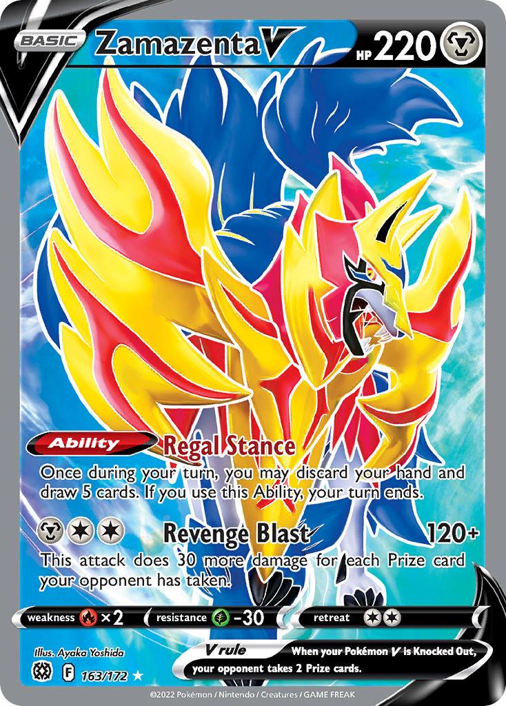 2022 Pokemon Trading Card Game Brilliant Stars Set List 163 Zamazenta V