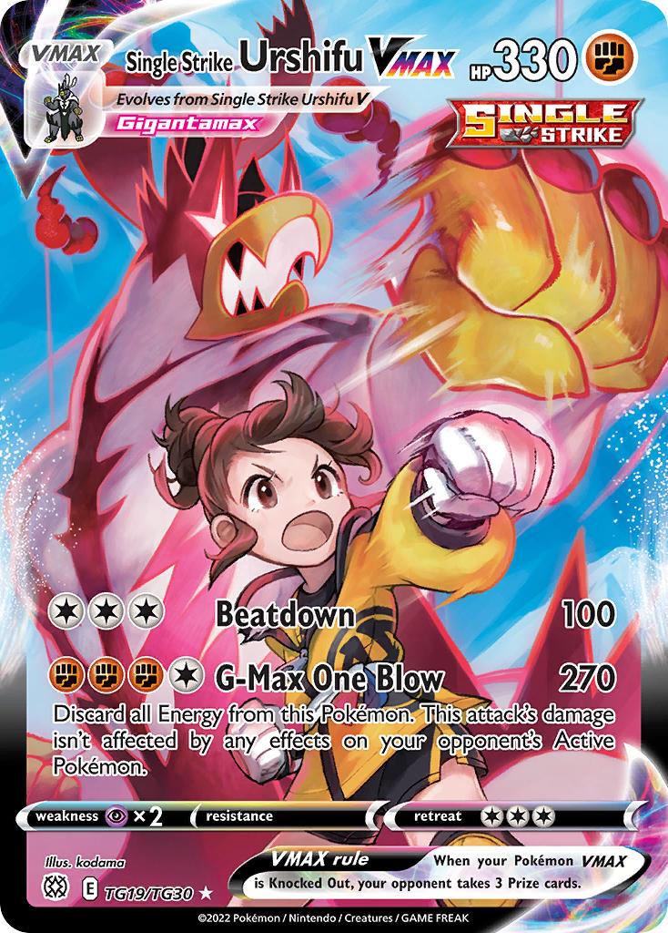 2022 Pokemon Trading Card Game Brilliant Stars Set List TG019 Single Strike Urshifu VMAX