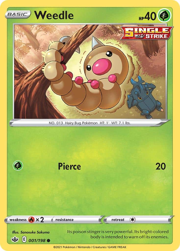Pokemon Trading Card Game Chilling Reign Price List 1 Weedle