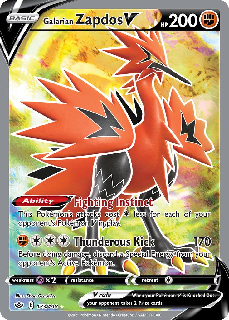 Pokemon Trading Card Game Chilling Reign Price List 173 Galarian Zapdos V