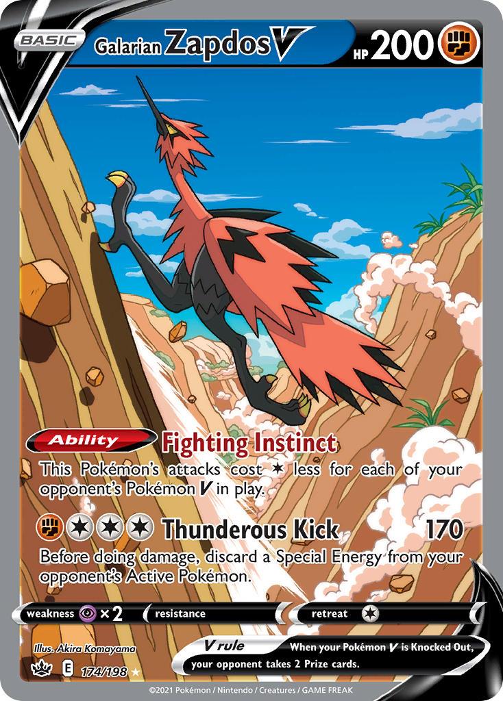 Pokemon Trading Card Game Chilling Reign Price List 174 Galarian Zapdos V