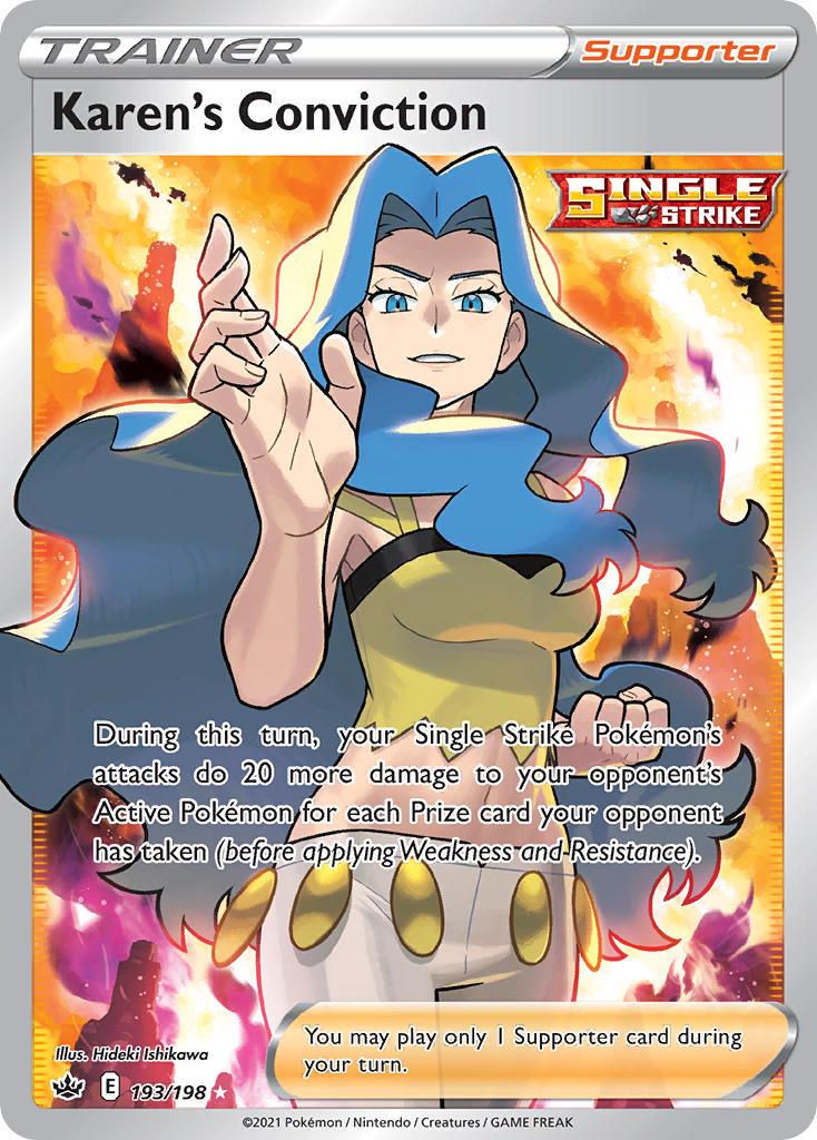 Pokemon Trading Card Game Chilling Reign Price List 193 Karens Conviction