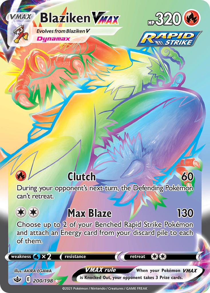 Pokemon Trading Card Game Chilling Reign Price List 200 Blaziken VMAX