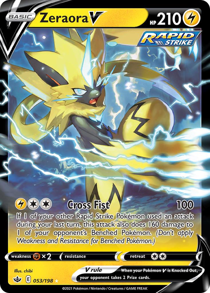 Pokemon Trading Card Game Chilling Reign Price List 53 Zeraora V