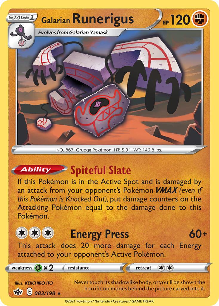 Pokemon Trading Card Game Chilling Reign Price List 83 Galarian Runerigus