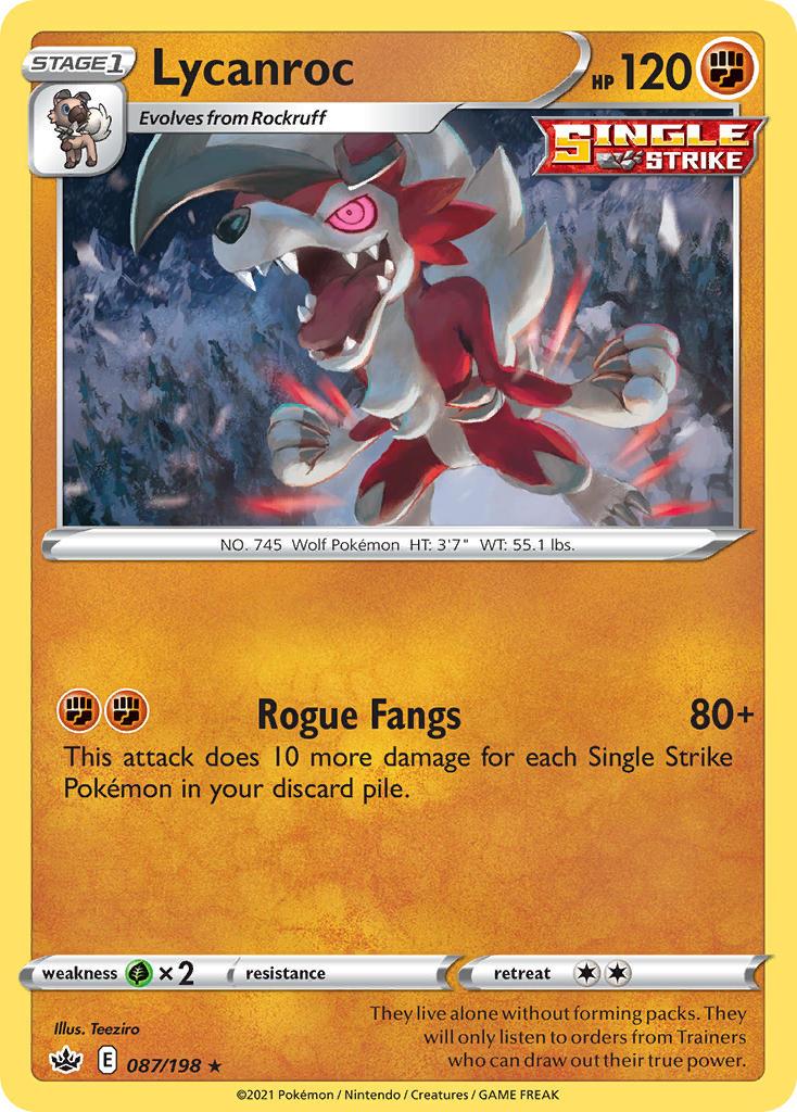 Pokemon Trading Card Game Chilling Reign Price List 87 Lycanroc