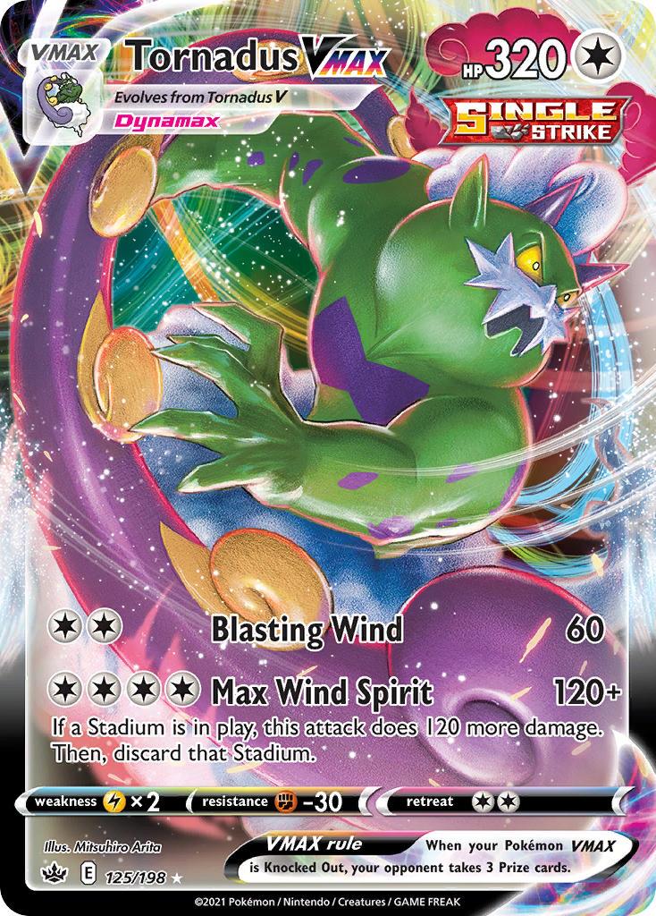 Pokemon Trading Card Game Chilling Reign Set List 125 Tornadus VMAX