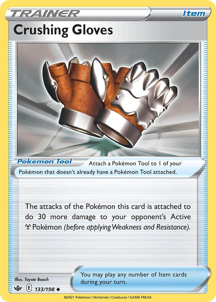 Pokemon Trading Card Game Chilling Reign Set List 133 Crushing Gloves