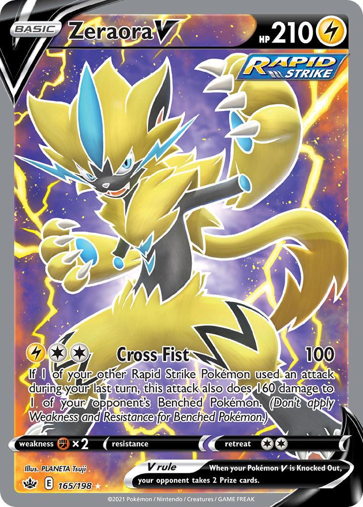 Pokemon Trading Card Game Chilling Reign Set List 165 Zeraora V
