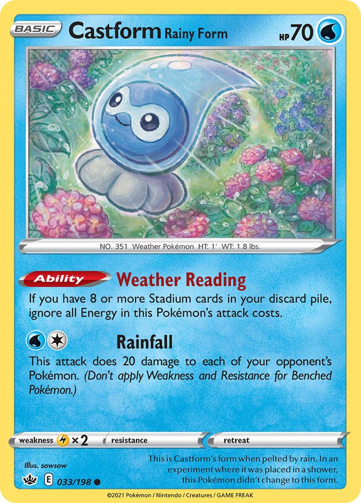 Pokemon Trading Card Game Chilling Reign Set List 33 Castform Rainy Form