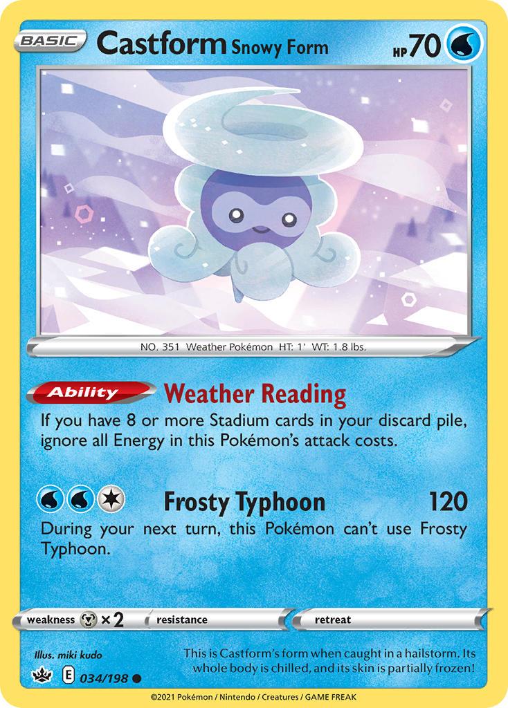 Pokemon Trading Card Game Chilling Reign Set List 34 Castform Snowy Form