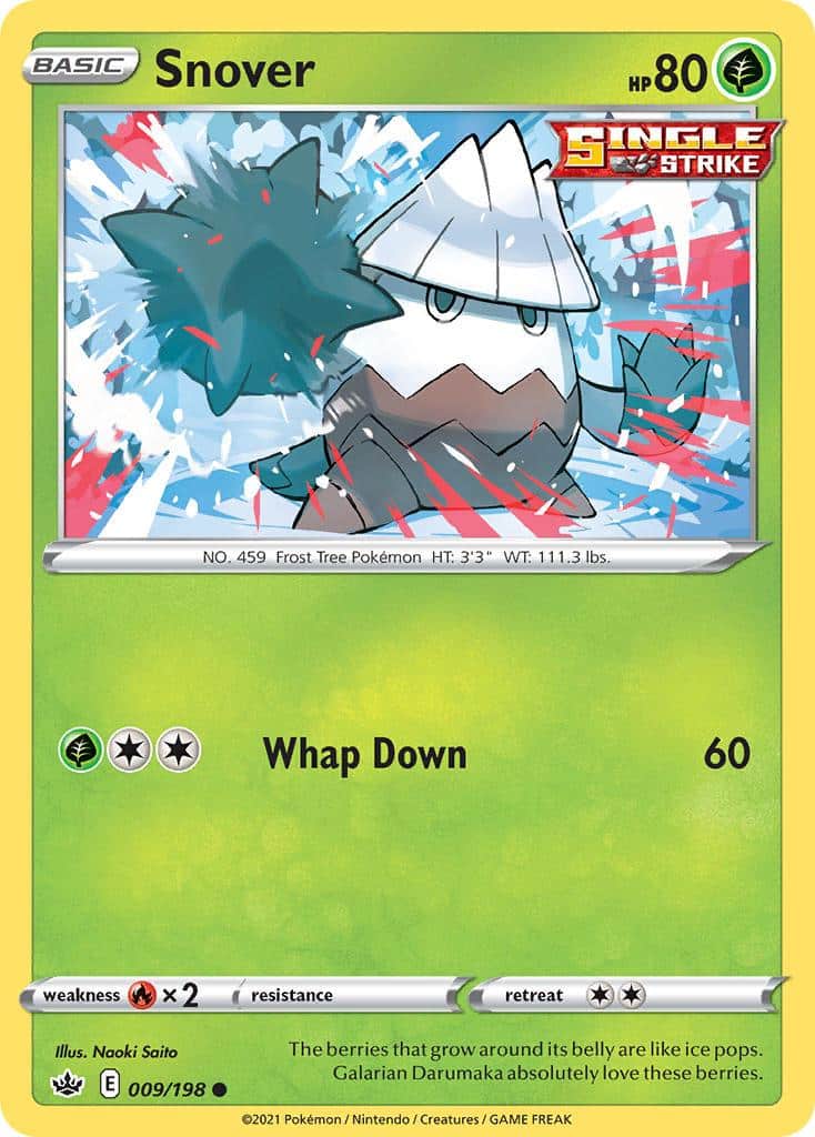 Pokemon Trading Card Game Chilling Reign Set List 9 Snover