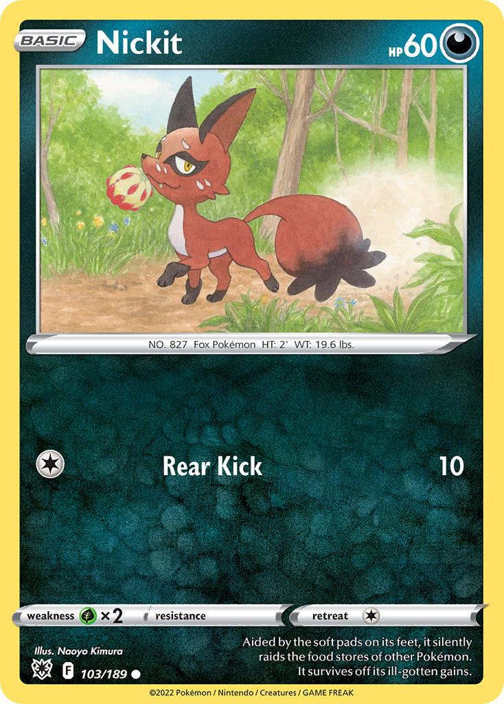 2022 Pokemon Trading Card Game Astral Radiance Price List 103 Nickit