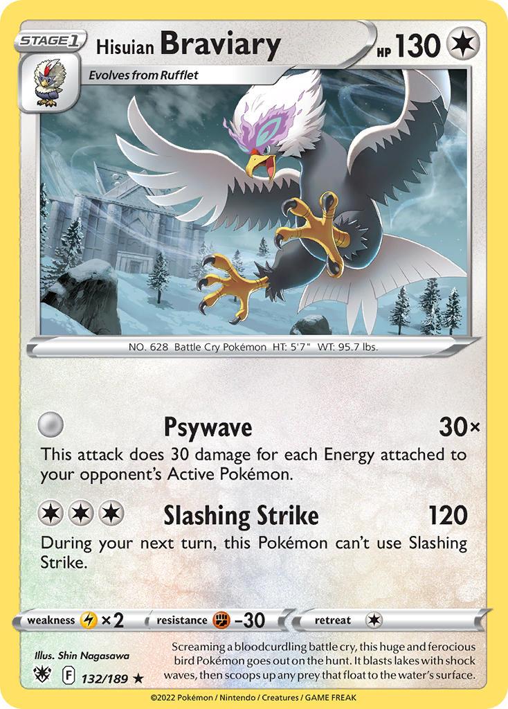 2022 Pokemon Trading Card Game Astral Radiance Price List 132 Hisuian Braviary