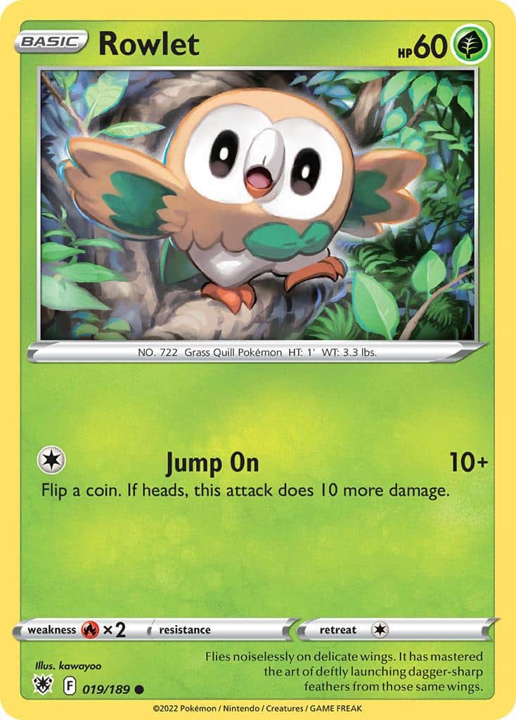 2022 Pokemon Trading Card Game Astral Radiance Price List 19 Rowlet