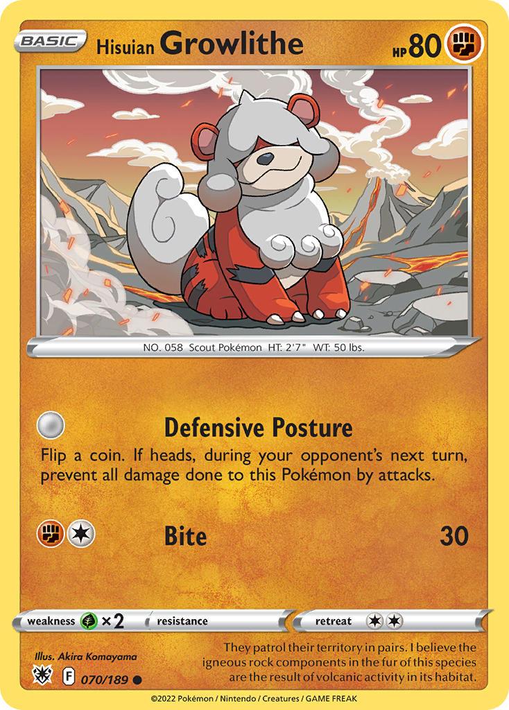 2022 Pokemon Trading Card Game Astral Radiance Price List 70 Hisuian Growlithe