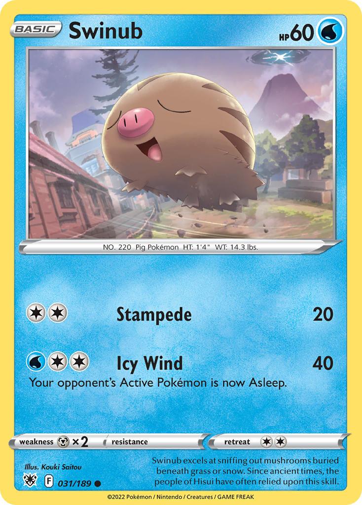 2022 Pokemon Trading Card Game Astral Radiance Set List 31 Swinub