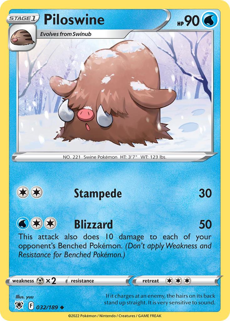 2022 Pokemon Trading Card Game Astral Radiance Set List 32 Piloswine