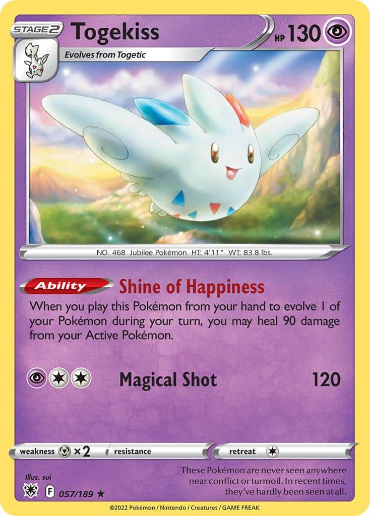 2022 Pokemon Trading Card Game Astral Radiance Set List 57 Togekiss