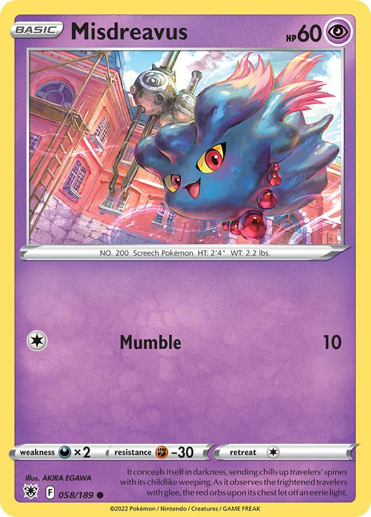 2022 Pokemon Trading Card Game Astral Radiance Set List 58 Misdreavus