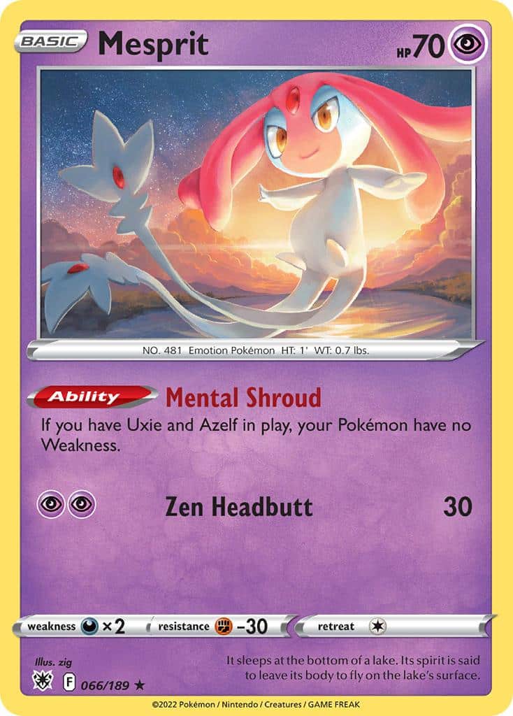 2022 Pokemon Trading Card Game Astral Radiance Set List 66 Mesprit