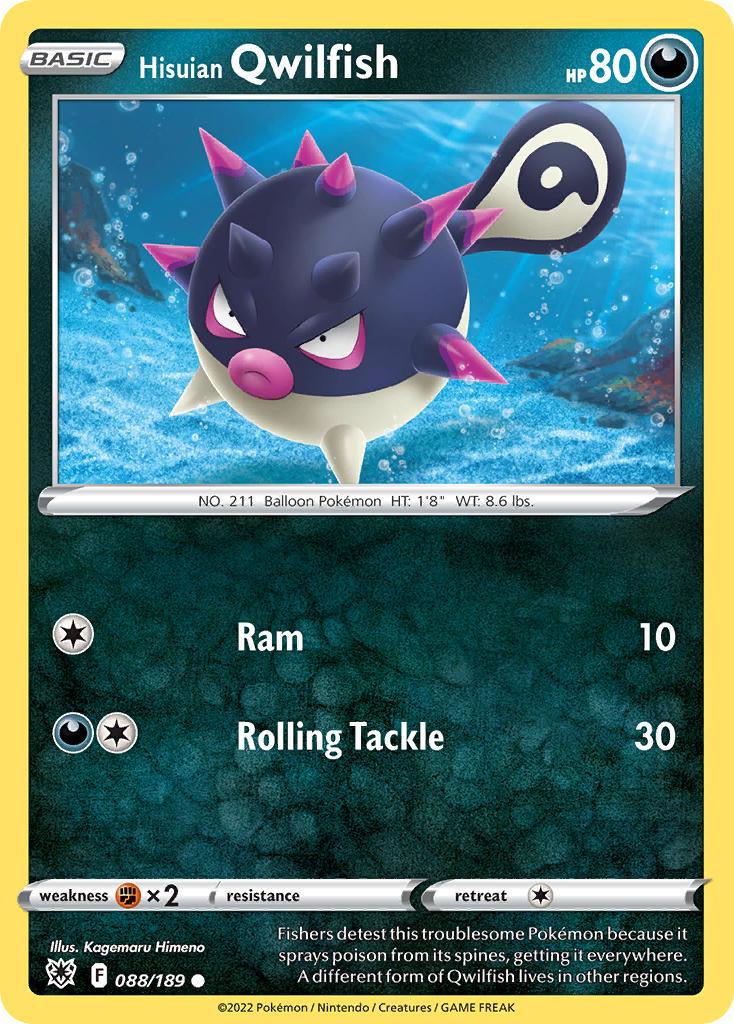 2022 Pokemon Trading Card Game Astral Radiance Set List 88 Hisuian Qwilfish