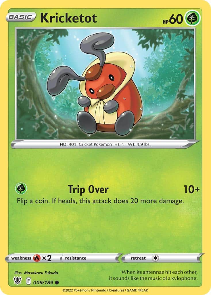 2022 Pokemon Trading Card Game Astral Radiance Set List 9 Kricketot