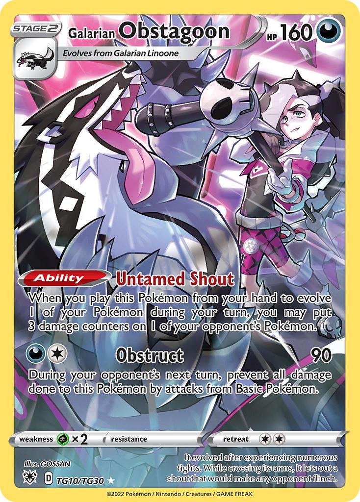 2022 Pokemon Trading Card Game Astral Radiance Set List TG10 Galarian Obstagoon