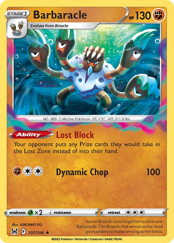 2022 Pokemon Trading Card Game Lost Origin Price List 107 Barbaracle