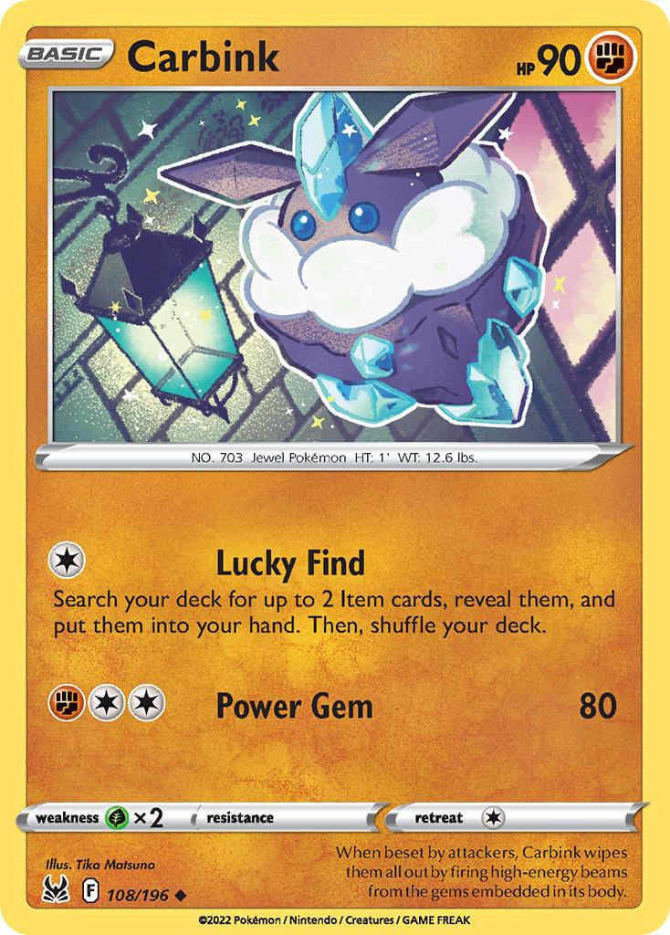 2022 Pokemon Trading Card Game Lost Origin Price List 108 Carbink