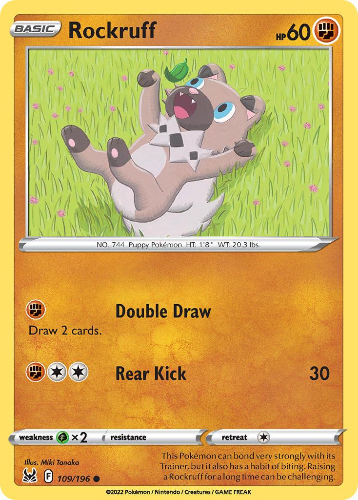 2022 Pokemon Trading Card Game Lost Origin Price List 109 Rockruff