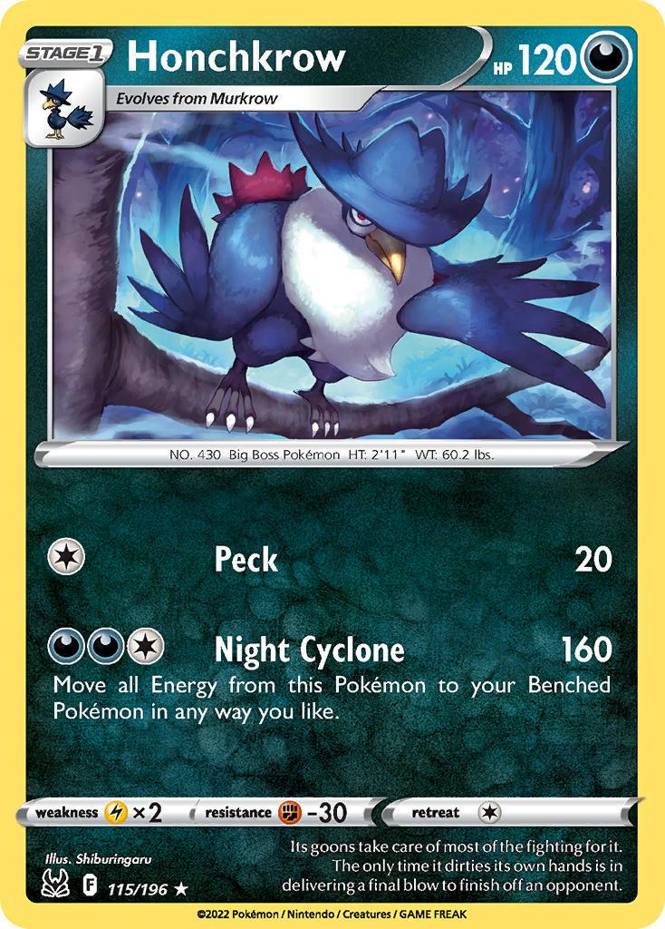 2022 Pokemon Trading Card Game Lost Origin Price List 115 Honchkrow